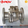 pn40 manual de aço inoxidável flange válvula de esfera